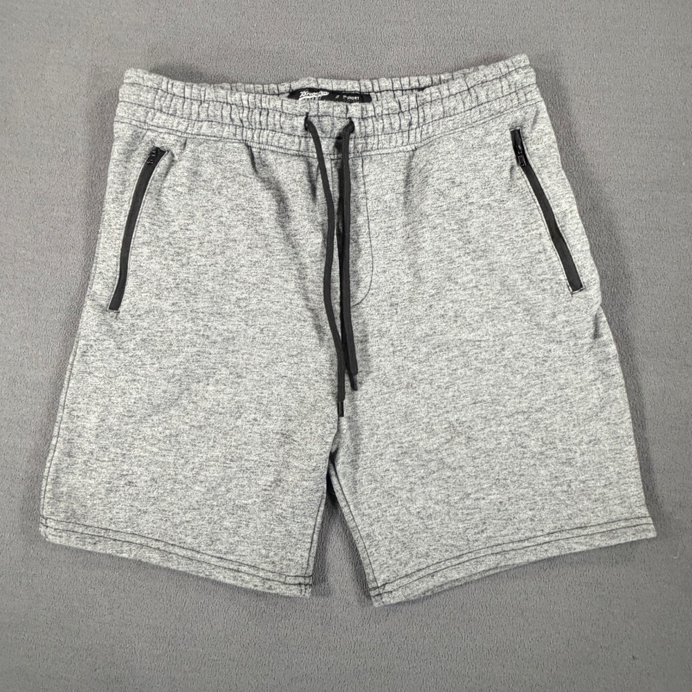 Brooklyn Cloth Mens Large Heather Gray 7" Inseam Athletic Fleece Zipper Shorts